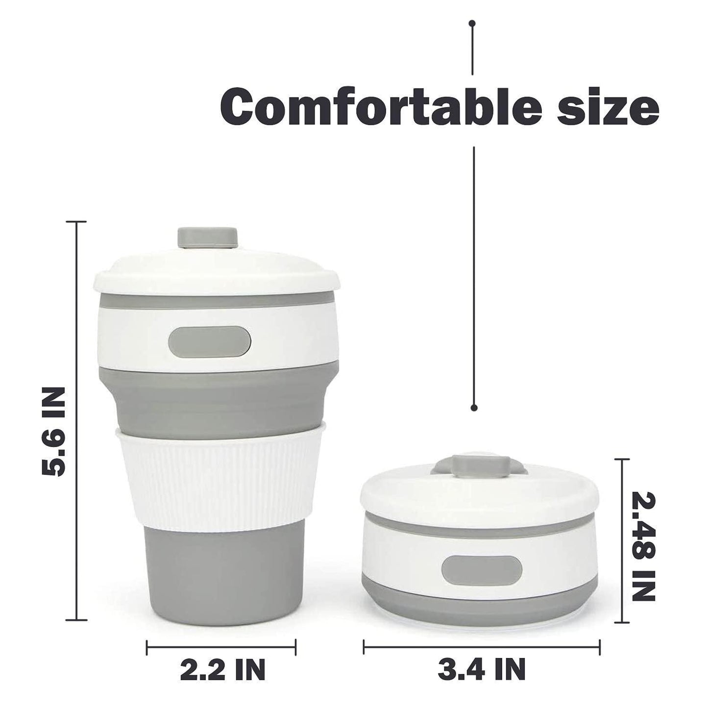2Pcs Silicone Collapsible Travel Cup